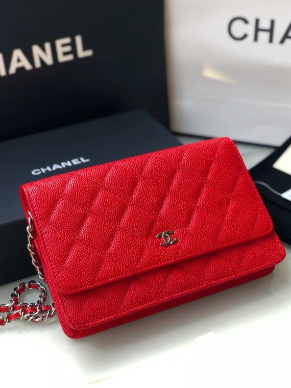 Firstbag Ru WITH WALLET HARDWARE SILVER CAVIAR CHAIN CHANEL 0728